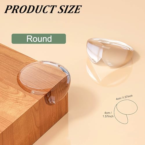 Image of 8 /12 /24 Pack Transparent PVC Table Corner Protectors Guards, Universal Furniture Corner Protectors, Edge Safety Cover Sharp Bumper Sticker Guards for Table Furniture (Round-Shape, 24Pack)