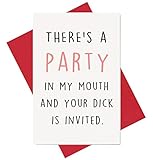 Alzombi Party in My Mouth Birthday Card, Naughty Anniversary Card, Funny Card for Boyfriend Husband Fiance