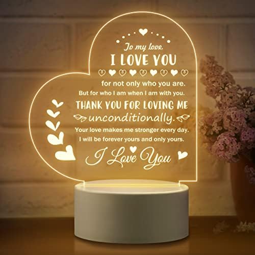 Romantic Gifts for Her Anniversary, Birthday Gifts for Wife Husband Girlfriend Boyfriend - to My Love Beautiful Packed Night Light - Best Valentine's Day Christmas I Love You Gifts for Her Him