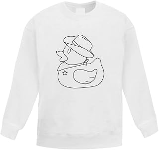 Azeeda 'Cowboy Duck' Kid's Sweatshirt/Jumper (9-11 Years) (KW00012778)