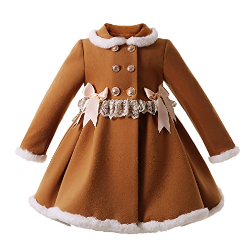 Pettigirl Girls Winter Fashion Khaki Trench Overcoat Jacket Teen Toddler Sweet Special Occasion Outfit Coats Fall