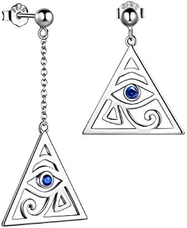 Valentine Day Jewellery Set Gift Eye of Horus Protection Symbol Earrings Necklace Set 925 Sterling Silver Talisman Horus Eye of Ra Jewelry for Wedding/Birthday/Christmas