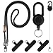 OSDUE Anti-theft Phone Tether Lanyard, Retractable Steel Line Cellphone Strap with Carabiner & 3 Patches for Crossbody Neck, Universal Mobile Phone Lanyard for Most Smartphones Outdoor Hiking Travel