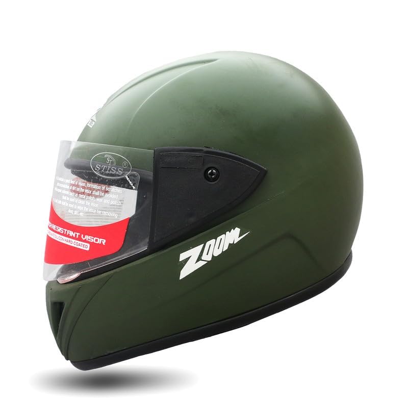 STISS Strong & Durable Matt Finish Full Face Bike Helmet Green | Scratch Resistance and Silicone Glass Protection -Green-image-13