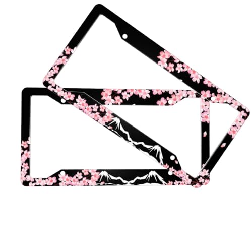 Cherry Blossom and Mountain License Plate Frame 2 Pack Universal US Car Plate Holder Cover Accessories Decor with Screw for Women Man 12.3 x 6.3 Inch by Gayruaicjz - Image 9