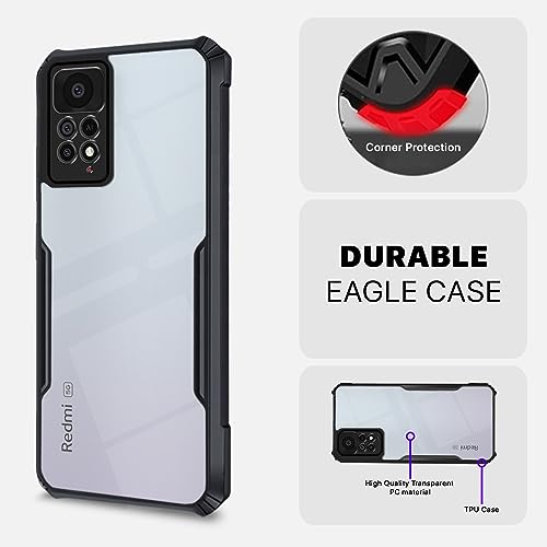 Image of Outlouders Back Cover for Redmi Note 11 Pro 5G /Note 11 Pro Plus 5G | Ultra Hybrid Transparent | Full Camera Protection | Raised Edge | Crystal Clear Bumper Case (Black)