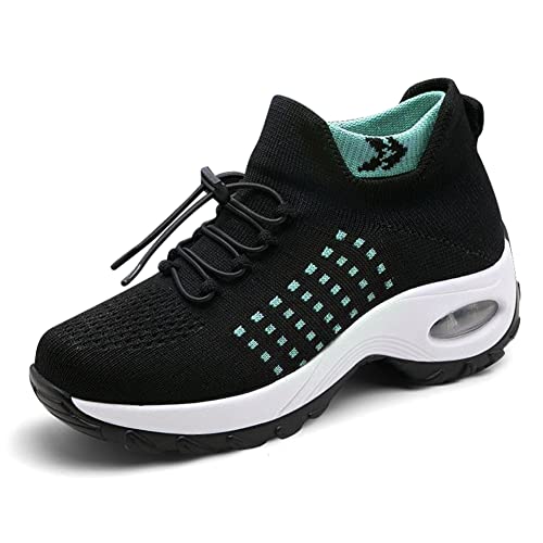 Padgene Womens Running Shoes Sports Trainers Breathable Lightweight Sneakers Air Cushion Low Top Footwear Waking Fitness Lace up Shoes for Walking Gym Jogging Fitness Athletic Casual