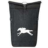 huuraa zaino da corriere carrera de caballos Zaino regalo nero melange 30-44 litri roll-top fairtrade carrera de caballos Presente