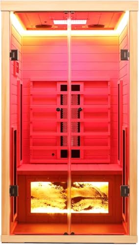 Oversize 1-Person Canadian Hemlock Infrared Sauna
