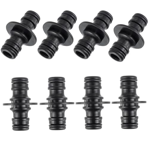 CDDCWZ 8 Piezas Conector de Manguera de Doble Enchufe, Manguera de jardín de Doble Enchufe de 1/2 Pulgada, Pieza de conexión de Conexiones para una conexión Segura de la Manguera de la casa de jardín