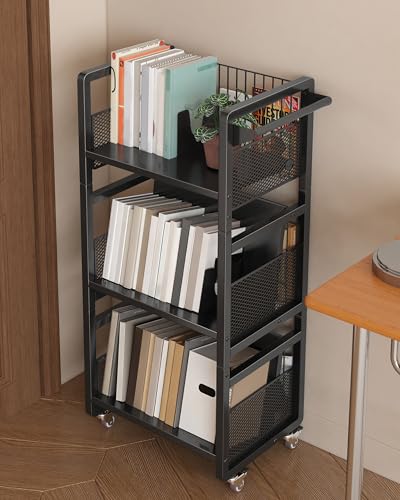 UMDONX Book Cart Heavy Duty Double-Sided with...