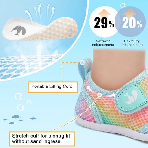 Image of FEETCITY Toddler Water Shoes Boys Girls Swim Shoes Quick Dry Kids Aqua Socks Barefoot for Beach Swimming Pool