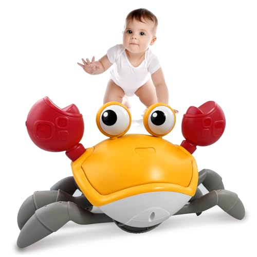 Image of YYDeek Crawling Crab Baby Toy, Walking & Moving Crab Baby Toy, Tummy Time Toys for Babies, Interactive Toy for Infant Development