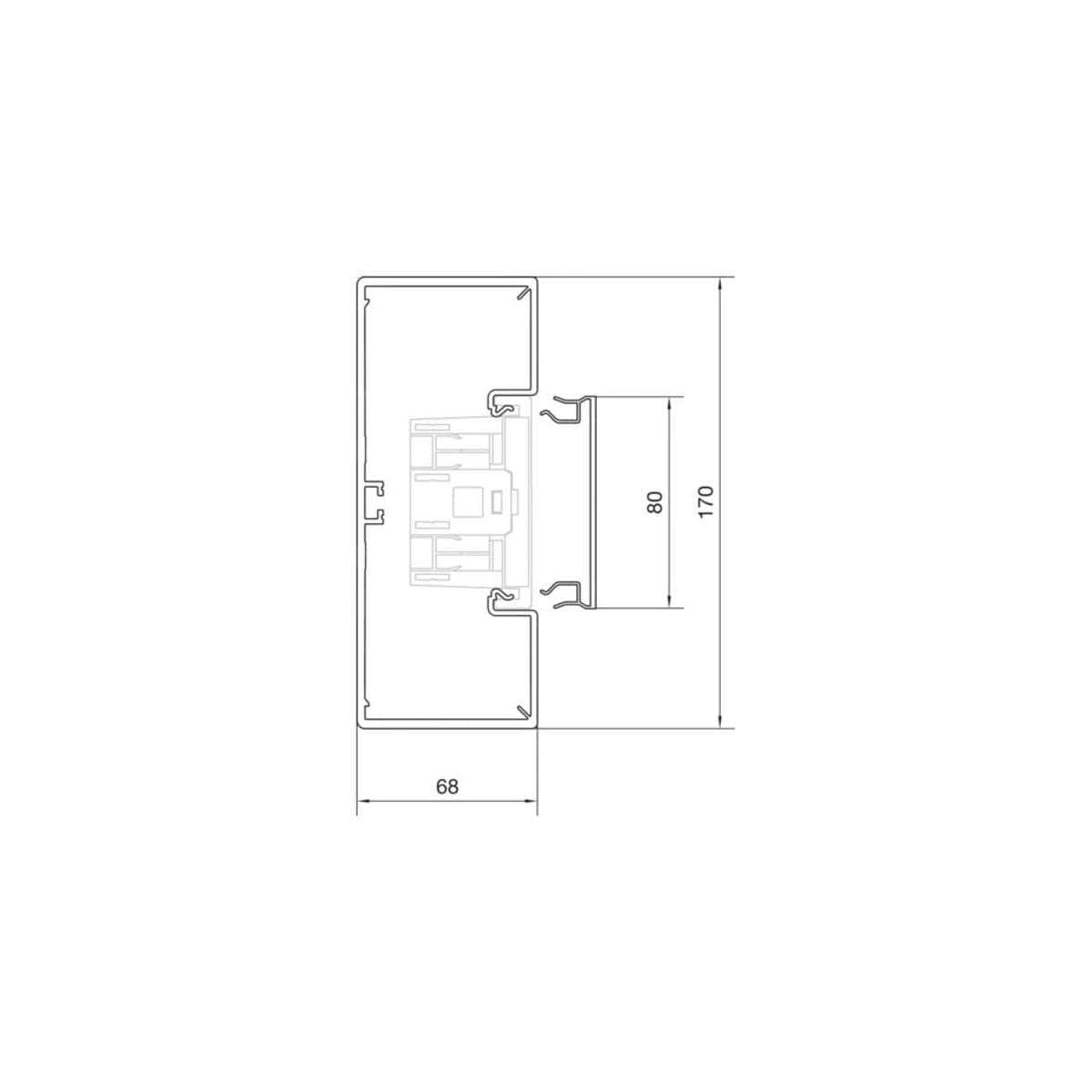Hager BR6517019016 Brüstungskanal Unterteil (L x B) 2000mm x 170mm 2m Weiß