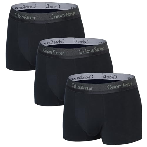 Men's Underwear Boxer Briefs, Cotton Stretch Moisture-Wicking Underwear,（3 Pack）