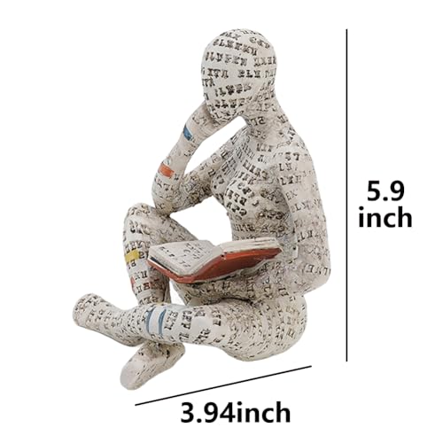 Figura de mujer leyendo escultura decorativa moderna miniatura 7
