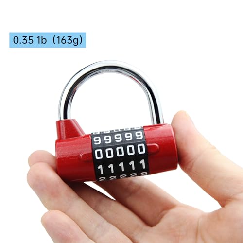 Cadenas à combinaison robuste 5 chiffres rouge pour clôture extérieure