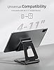 Nulaxy Aluminum Tablet Stand for Desk, Foldable Adjustable Desktop Tablet Stand Holder, iPad Accessories for Office Compatible with iPad Air/Mini/Pro 11/12.9/10.2, All 4-11'' Mobile Devices, Black #2