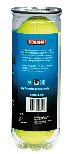 Tourna 12 Pack Pressurized Green Dot Tennis Balls In A Pressurized Can, Usta Approved #TOP2
