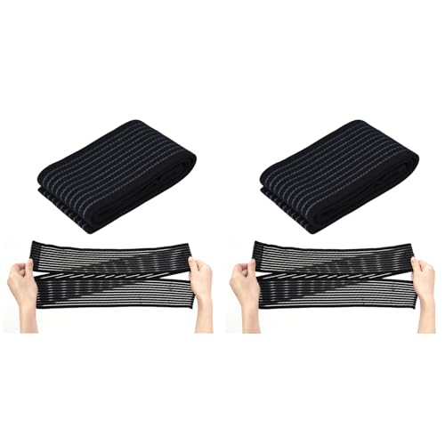 Tbest 2 Piezas Rodillera Transpirable Alta Elástica Pantorrilla Muslo Soporte Rodilla Soporte de Compresión Protector Brace