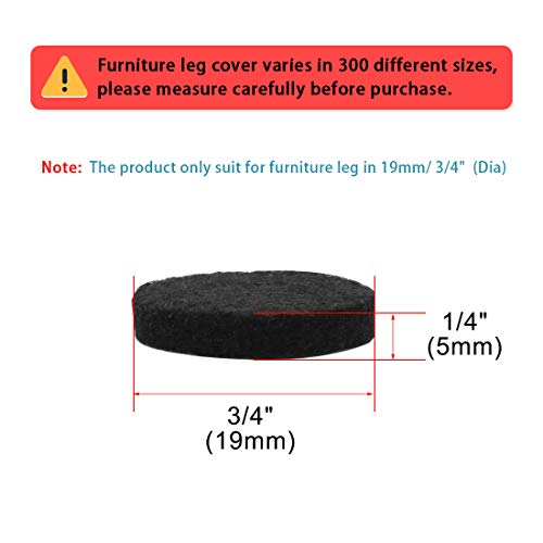 Uxcell 70Pcs Furniture Felt Pads Round 3/4" Self-Stick Non-Slip Anti-Scratch Pads For Table Cabinet Chair Feet Floor Protector Black #TOP1