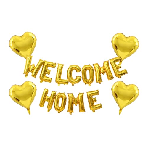 Image of Welcome Home Balloon Aluminum Film Party Decorations Welcome Party Supplies (Golden welcome home)