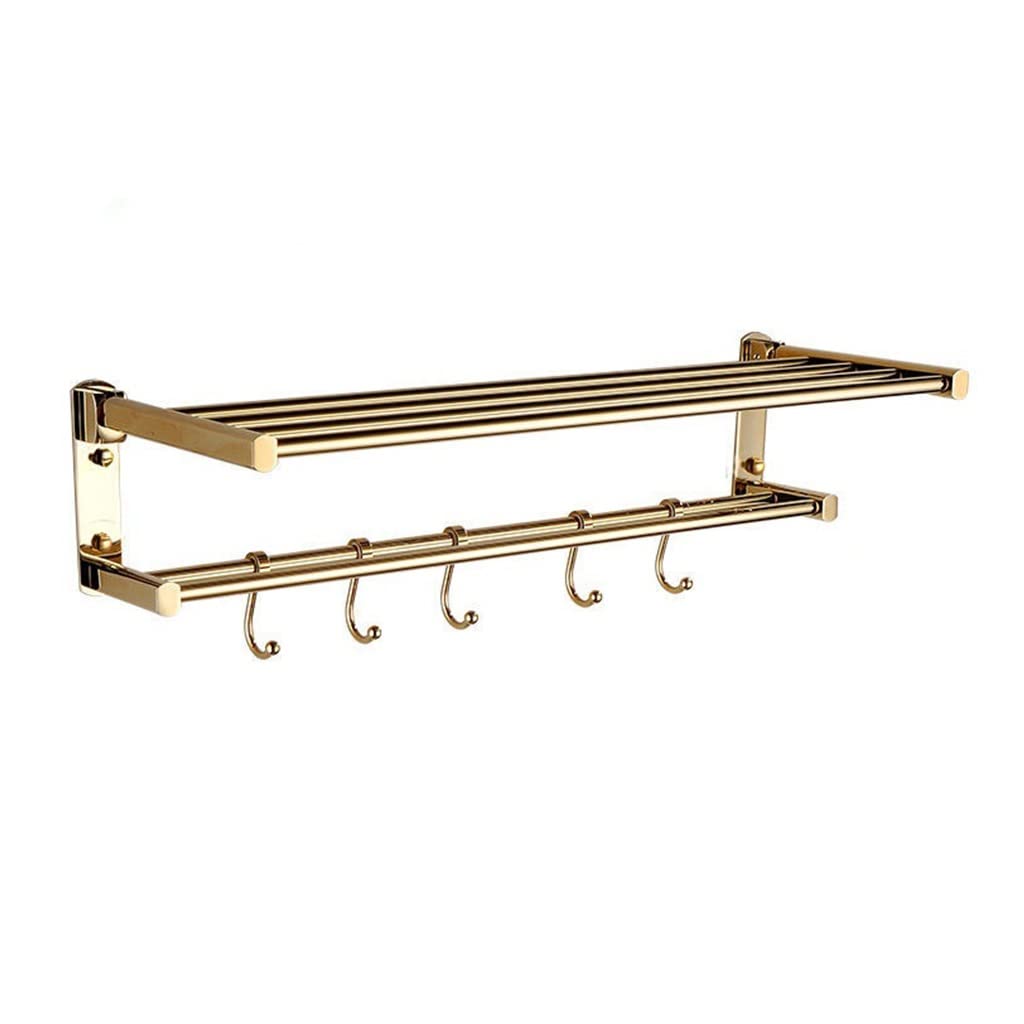 Rack-Towel Towel Racks Rail Bathroom Accessories Brass Gold Rack Bar Holder Shelf Bath Hardware(500mm)