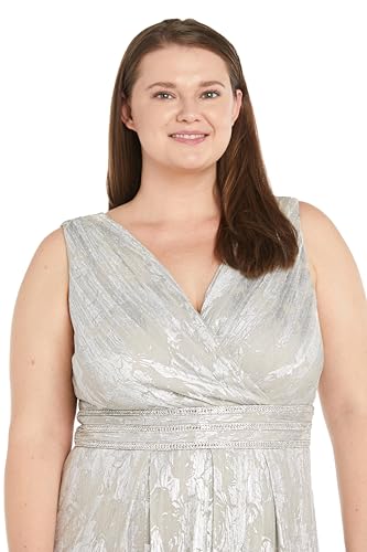 Image of Womens Long Metallic Printed Gown