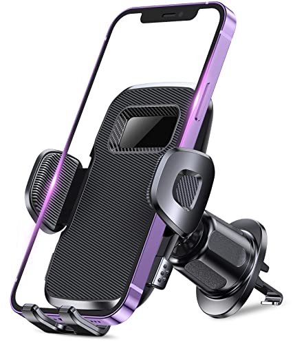 Glangeh Support Telephone Voiture Grille Aeration, 2022 Crochet Amélioré & Libération à Une Touche Porte Telephone Voiture Compatible avec iPhone 14 Pro Max/13/12, Tous Téléphones de 4-7 Pouces Cover