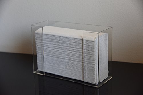 Paper Towel Dispenser by Oasis Creations - Holds 250 Paper Towels - Wall Mount and Countertop - Universal - Clear - Thumbnail 2
