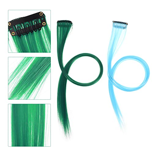 FRCOLOR Extensões de cabelo de clipe coloridas de 10pcs