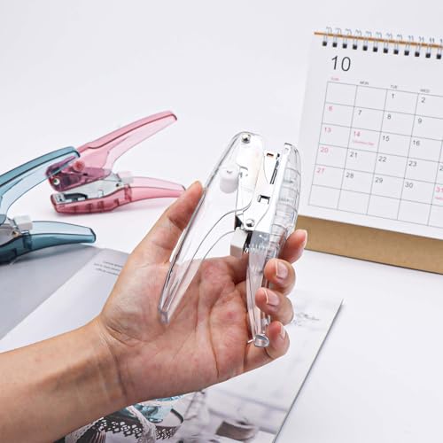 Image of NatSumeBasics Plier Effortless Stapler with 1000 Rose Gold Staples, Clear Handheld Stapler 25 Sheets Capacity Heavy Duty Manual Staplers for Office Accessories Supplies (Clear)