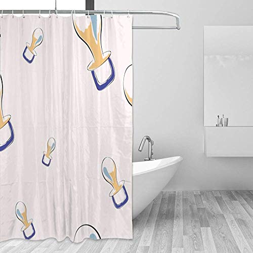 Rideau de douche lavable en machine polyester baignoire bébé avec anneaux - 5