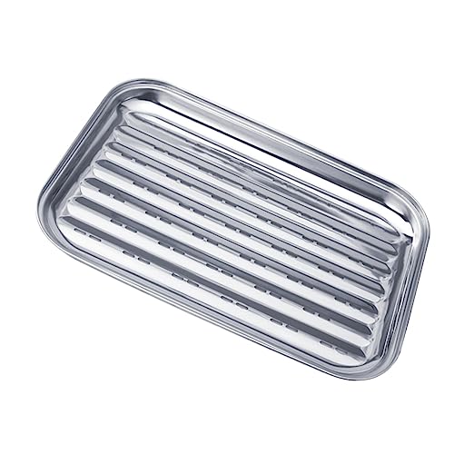 BEBEMOKO Barbecue Grill Tray Grill Fish Basket Baking Sheet Rack Outdoor Baking Pan