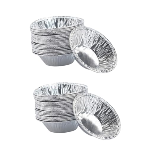 HYTROVE 200個 ノンスティック タルト型 花型デザイン 使い捨てアルミ製 カップケーキ エッグタルト ミニデザート用 ベーキングツール キッチ