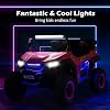 Costzon 2-Seater Ride on Car for Kids, 12V Kid' Electric Vehicles w/Remote Control, 4 Shock Absorbers, Wireless Music & FM, 3 Speeds, Ambiance Lights, Electric UTV, Kids Car for Boys Girls (Pink)
