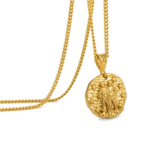 Speroto Herrenhalskette, Sternzeichenanhänger, Edelstahlkette, Geschenk für Zwillinge (Gold) ...