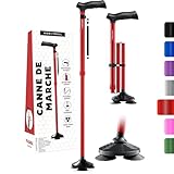 Pliable et réglable: hauteurs réglables entre 76 cm et 91 cm. Dotée d'un mécanisme de pliage simple et de boutons de réglage de la hauteur, cette canne s'ajuste à la taille souhaitée pour les personnes mesurant entre 150 cm et 196 cm.