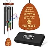 Personalized Dog Memorial Gifts for Loss of Dog, 25.5'' Pet Memorial Gifts for Dogs, Pet Memorial Wind Chimes, Loss of Dogs Sympathy Gift, Pet Passing Away Gift for Loss Loved One(Design 2, Black)