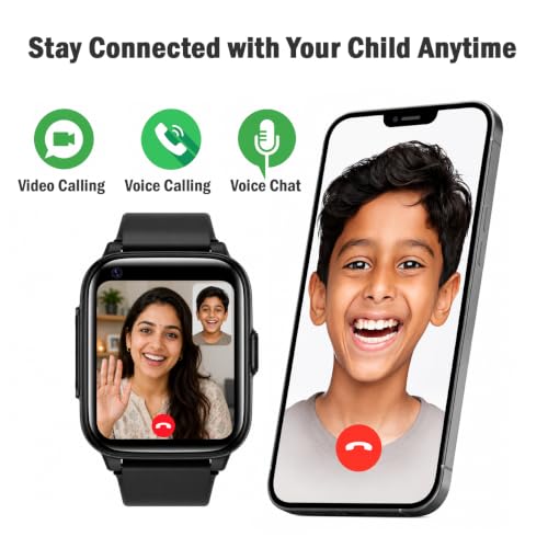 Image of SeTracker 'GPS-G2' Kids Smart Watch | 4G /5G SIM Support, GPS Tracking, HD Video Calling | Parental Control, Safe Zone Alert, SOS, Voice Chat, Class Mode | Best Gift for Kids (Boys /Girls) - Black