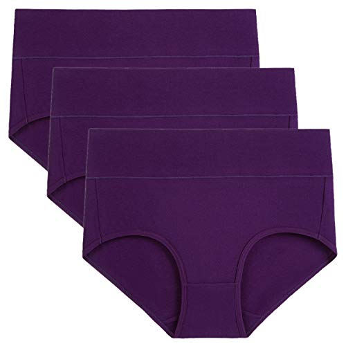 Image of wirarpa Women's Cotton Underwear High Waist Full Coverage Brief Panty Multipack
