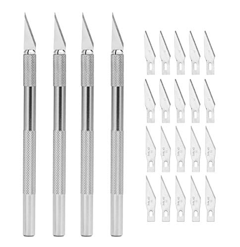Gebildet 4pcs Precision Carving Craft Messer mit Schutzkappe+20pcs Ersatzklingen,Skalpell Schnitzmesser für DIY Art Work Cutting