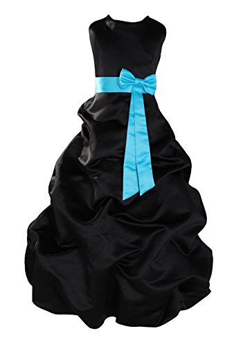 Robe demoiselle d'honneur satin noir bleu clair 9-11 ans pour éviter l'inconfort des cérémonies