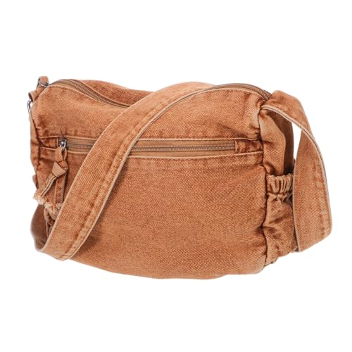 LIGIGWASH Bolso Bandolera Grande de Denim para Mujer y Resistente con Múltiples Compartimentos para Organización Diaria y Viajes Cierre con Retro y Casual