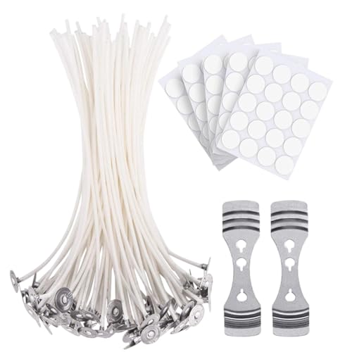ZORVYN 100 Mechas para Velas, Mechas de Algodón sin Humo, Kit para Hacer Velas DIY, Velas Aromáticas y Lámparas de Aceite (Longitud 15 cm)