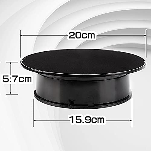 Leadleds 8" Black Velvet Top Motorized Rotating Display Turntable Ideal for Jewelry Hobby Collectible Product