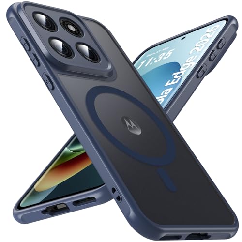 Image of For Motorola Edge 2026 Case,Magnetic [38 N52 Magnets] Military Grade Drop Protection Moto Edge 2026 case-Full Camera Protection Slim Matte Anti-Slip Phone Cover Protector for Motorola Edge 2026, Blue