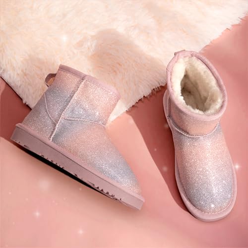 DREAM PAIRS Girls Boys Boots Kids Winter Ankle Faux Fur Lined Snow Shoes FuzzyClassic Kid's Low Boot for Toddler/Little Kid/Big Kid - Image 4
