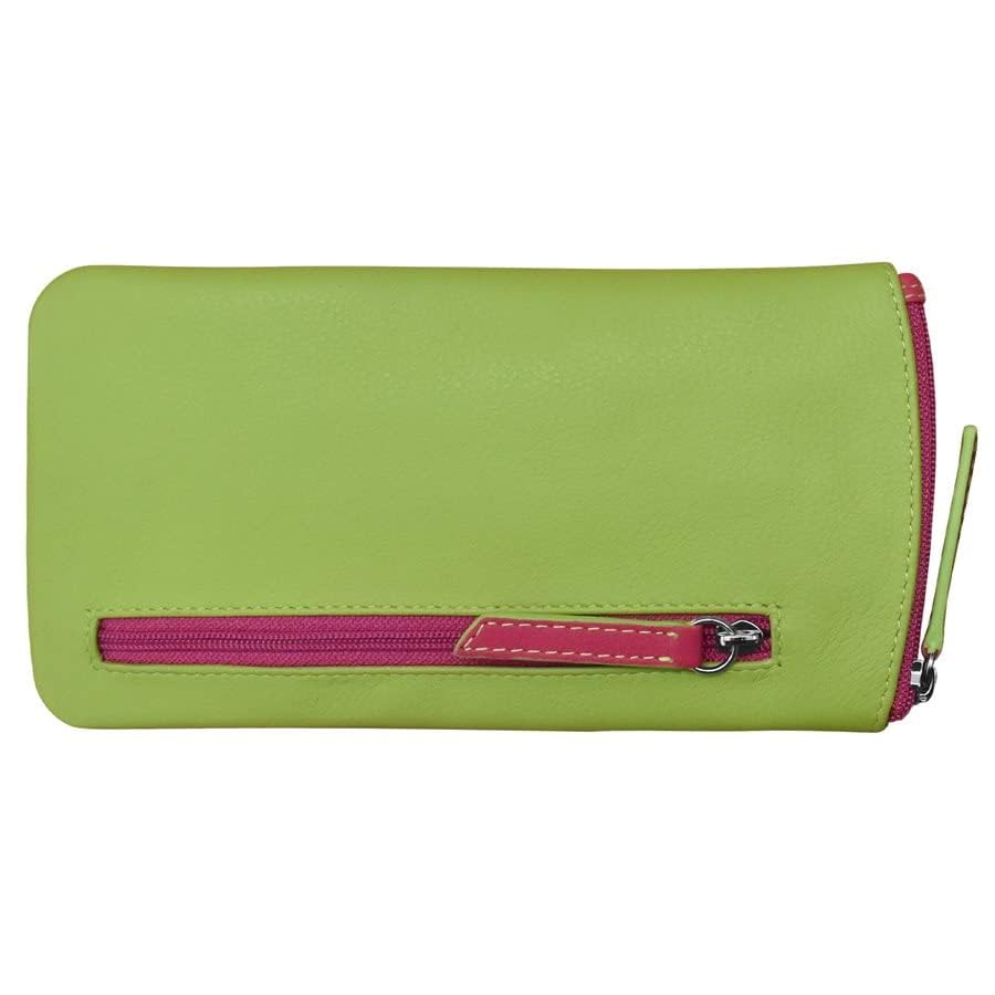 Image of ili New York Smooth Leather Soft Eyeglass Case, Zip Closure with RFID Blocking Lining, Travel-Friendly in Vibrant Colors