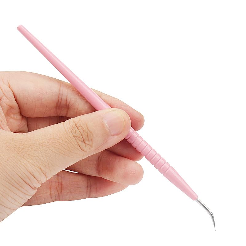 Eyelash Perm Wand Lifting Tools Beauty Lash Separating Grafting False Lashes Extension Metal Eyelash Pick Stick Lift Rods Supplies (Pink)